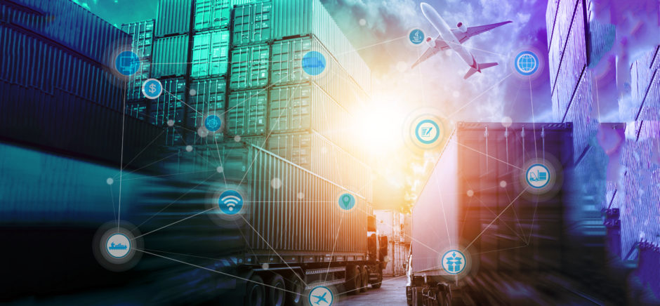 Global logistics network concept and wireless communication network, abstract image visual, internet of things concept..