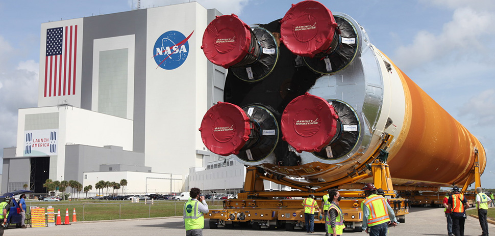 Jacobs and NASA Begin Processing of Space Launch System Core Stage, Received Final Piece of Artemis I Flight Hardware