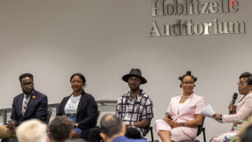 From left: Ezi Negus, Okigwe Creations; Greer Christian, PureNRG Cycle; Awah Chai, Offworld Coffee; Kimberly Matthews, Holy Rollie Pastry Shop; and moderator Tarsha Hearns, The DEC Network. [Photo: The DEC Network]